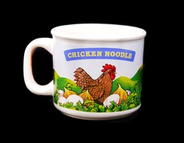 Chicken Noodle Soup mug. Rooster, eggs, barnyard scene. Country kitchen ... - £30.49 GBP