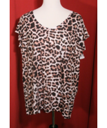 Charm &amp; Share  Women&#39;s 3XL  22 Knit Leopard Animal Print Shirt Rhinestones - €15,67 EUR
