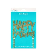 Gold Glitter Happy Birthday Cake Topper, 5&quot; X 6&quot; - $14.10