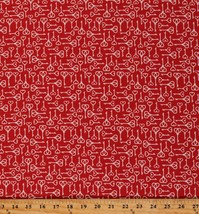 Cotton Valentine&#39;s Day Keys Love Be Mine Red Fabric Print by the Yard D365.36 - £10.35 GBP
