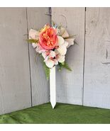 Cemetery cross , Easter grave decoration, pastel flowers for grave at ce... - $26.00