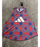 Adidas X Farm Rio Red Blue Sleeveless Tank Pull Over Active Logo Size Small - $719.84 MXN