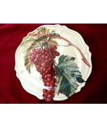 Lot 2 Certified International Dessert Plate Vintage Grape Pattern RED It... - £15.92 GBP