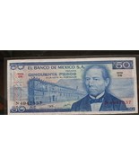 Mexico 1976 50 Pesos Banknote - Nice SERIE DS Auth CIRC 2 COLOR Ser # 7337 - $7.20 CAD