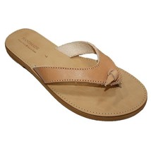 Leather handmade Greek Sandals, classic flip flops, natural leather flat... - £36.66 GBP+