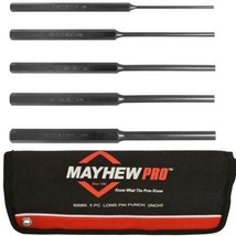 Mayhew Pro 5 Piece Long Pin Punch Set Made in the USA - £72.70 GBP