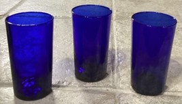 Set Of 3 Vintage Libbey Cobalt Blue Glasses ~ 4 3/8” - $14.17