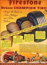 1946 DeLuxe Champion Tires Magazine Ad Race Car - $13.86