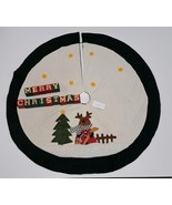 Christmas Tree Skirt &amp; Wooden Merry Christmas Blocks - $6.85