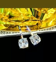 4Ct Simulé Diamant Goutte &amp; Pendantes Oreille Solide 14K Plaqué or Blanc - £74.91 GBP