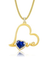 Love Heart Pendant Infinity Heart Birthstone Necklace for Women 18k Gold... - $69.80