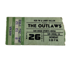 Jan 26, 1981 THE OUTLAWS Concert Ticket Stub San Diego Sports Arena - €17,49 EUR