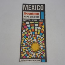 Vintage Mexico Travelaide Road Map &amp; Directory 1972 - £25.28 GBP