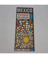 Vintage Mexico Travelaide Road Map &amp; Directory 1972 - £25.17 GBP