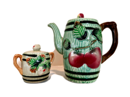 Mid Century L&amp;M Lipper &amp; Mann Pitcher and Sugar Bowl Vintage Pottery Ceramics  - £19.52 GBP