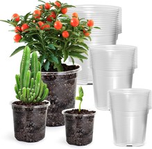 36 Packs 5/4/3.5 Inch Reinforced Clear Nursery Pots With Drainage Hole, - $31.95
