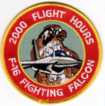 4&quot; AIR FORCE F-16 FIGHTING FALCON 2000 FLIGHT HOURS V EMBROIDERED PATCH - £31.42 GBP