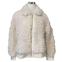 New BCBGeneration Faux Fur Jacket Coat Womens XL Outerwear Full Zip Ivory White - £55.06 GBP