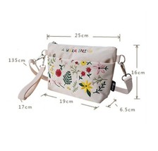 Flower  Summer Small Bag For Women Embroidery Nylon Small Crossbody Messenger Ba - £60.71 GBP