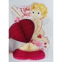 Vintage Amscan Inc Cupid Hearts Honeycomb Centerpiece I Love You - £11.70 GBP
