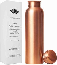 Beautiful Copper Water Bottle Drinking Tumbler Ayurvedic Health Benefits 1000ML - £10.64 GBP