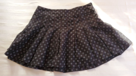 Ralph Lauren Polo Jeans Company Black Dots Linen Pleated Skirt Misses Si... - $19.79