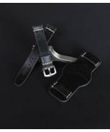 Leather cuff watch strap, Black wrist band 18-26mm, Handmade Bund Band M... - $59.00