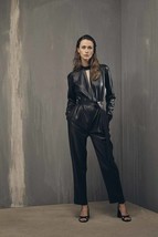 100% Genuine Leather Festive Jumpsuit Stylish Black Leather Romper Belte... - £193.62 GBP+