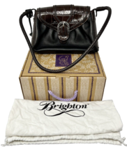 Brighton Women&#39;s Dora Handbag Black/Chocolate NIB - $66.49