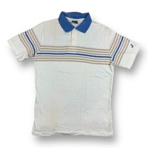 Vintage 80s Jantzen Polo Stripe Shirt Tennis Size Medium Retro Sportswea... - £15.79 GBP