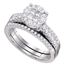 14k White Gold Diamond Soleil Bridal Wedding Engagement Ring Set 1.00 Ctw - £1,460.72 GBP