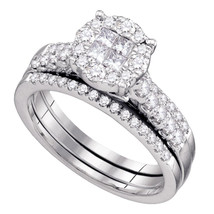 14k White Gold Diamond Soleil Bridal Wedding Engagement Ring Set 1.00 Ctw - £1,409.77 GBP