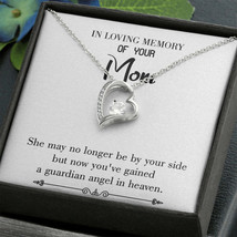 To Mom Remembrance Message Guardian Angel in Heaven White Forever Necklace w Me - £44.99 GBP+