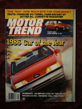Motor Trend February 1986 Ford Taurus Porsche 911 Turbo Ford Volvo 480 Es - £10.24 GBP