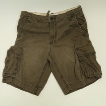 Aeropostale Cargo Shorts Mens 32 Brown Baggy Cotton Pockets Outdoor - $14.65