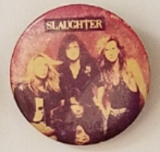 Vintage 1-3/8&quot; pinback button: SLAUGHTHER - $4.95