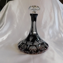 Dark Red Cut to Clear Ships Decanter # 22599 - £100.81 GBP