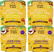 Passage To India Butter Masala &amp; Cashew Korma Veg Curry Bowl, Variety 4-... - £31.11 GBP