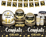 2024 Graduation Party Decorations, Black Graduation Party Supplies Dispo... - $26.05