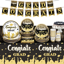2024 Graduation Party Decorations, Black Graduation Party Supplies Dispo... - $26.05