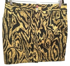 Chaps Animal Print Straight Skirt Size 14P Stretch Cotton Blend Brown Bl... - $15.80