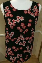 Forever 21 Lady&#39;s Top Size Small Black,Cherry Blossom B1 - £23.80 GBP