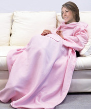 Cuddlee Blanket With Sleeves- Fleece Blanket (Hot Pink) - £8.00 GBP