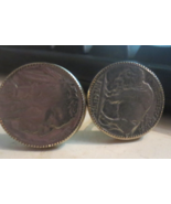Buffalo and Indian Head Nickel Coin Cufflinks 1930 pat pend. - £7.43 GBP