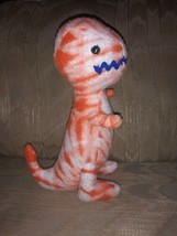 T-Rex Dinosaur Tyrannosaurus Plush 10-1/2&quot; Orange White Stuffed Animal Blue... - $11.87