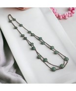 Multi Layered Metal Bead Necklace Jewelry 30 Inch Costume Colorful Charm Teal - $23.38