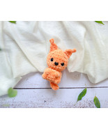 Squirrel stuffed plush toy Hand crochet toddler girl small toy Forest an... - $19.00