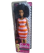 BarbieFashionistas #105 Fashion Doll Curvy Body Type W/Stripe Orange/Pink Dress  - $14.95