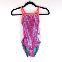 The Finals Funnies Girls One Piece Swimsuit Metallic Crocodile Pink 28 US 10 - £19.23 GBP
