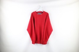 Vtg 90s American Eagle Outfitters Mens XL Faded Blank Knit Crewneck Sweater Red - £39.65 GBP
